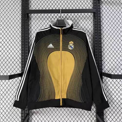 2026/2027 Real Madrid Windbreaker Black Yellow Football Shirt