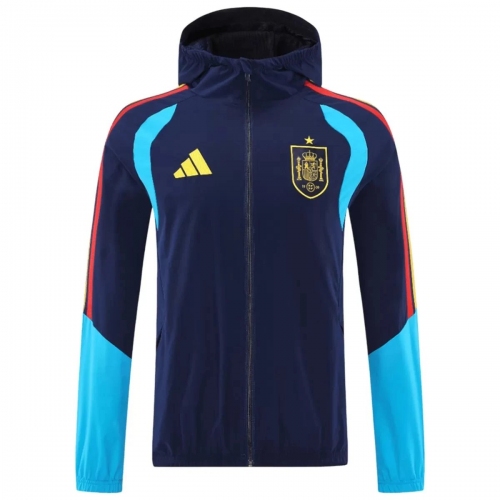 Argentina Spain Windbreaker Hoodie Jacket Navy 2026