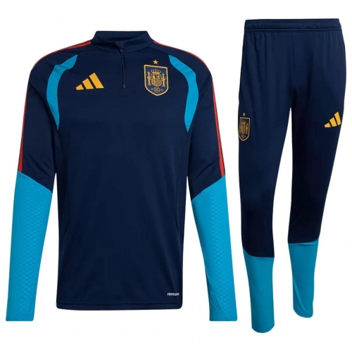Argentina Spain Zipper Sweatshirt Kit(Top+Pants) Navy 2026