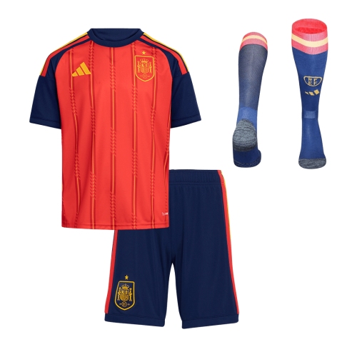 Spain Home World Cup Kids Soccer Jerseys Full Kit 2026