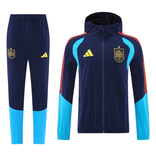 Spain Hoodie Tracksuit 2026 Blue&Black