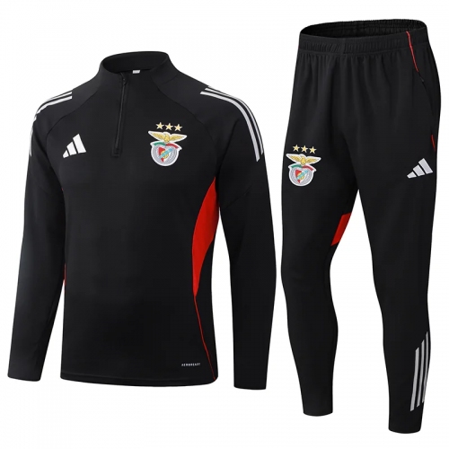 2025/2026 Benfica Half-Pull Training Suit Black Football Shirt Set
