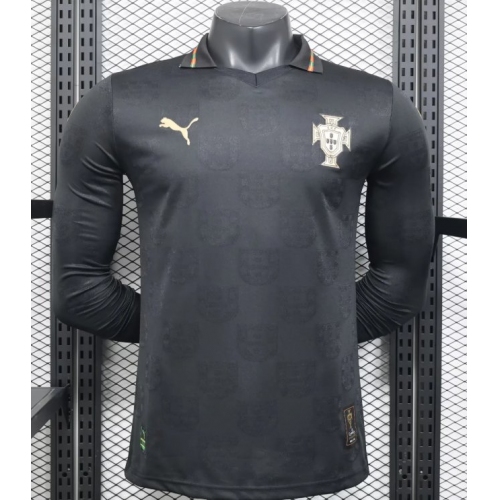 2026 Long Sleeve Player Version Portugal Special Edition Black Football Shirt