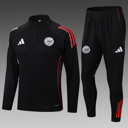 2025/2026 Ajax Half-Pull Training Black Football Shirt