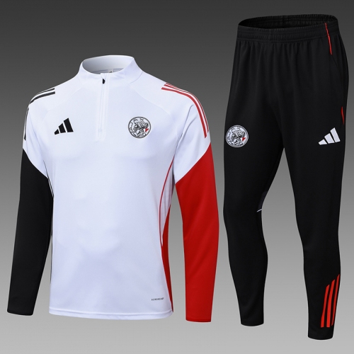 2025/2026 Ajax Half-Pull Training White Football Shirt