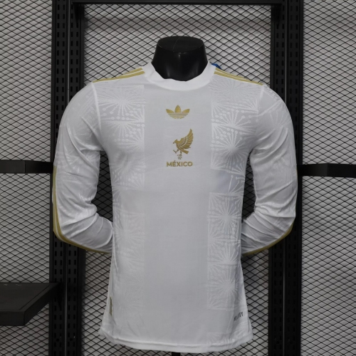 2025 Player Version Mexico National Team Special Edition White Long Sleeve Football Shirt