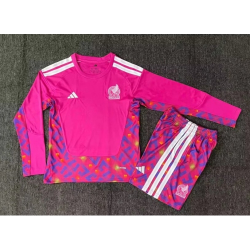 2026 Long Sleeves Mexico National Team Goalkeeper Football Shirt Kids Size