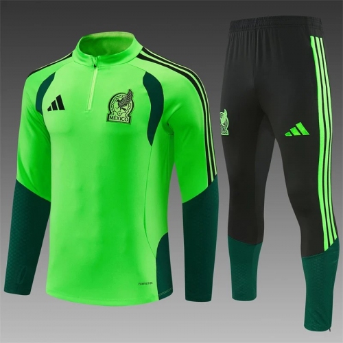 2026 Mexico National Team Half-Pull Training Green Football Shirt Set