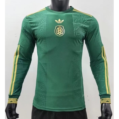 Mexico Gold Man Player Long Sleeve Jersey 25/26 Green