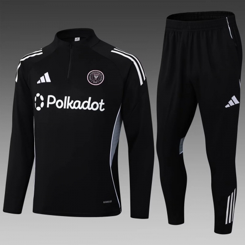 2025/2026 Inter Miami Half-Pull Training Suit Black Football Shirt