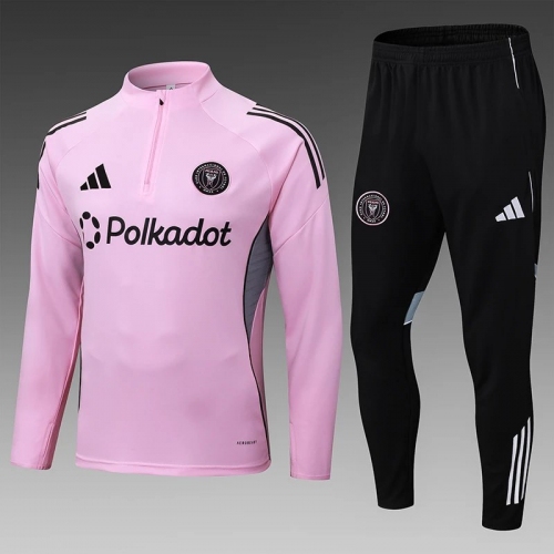 2025/2026 Inter Miami Half-Pull Training Suit Pink Football Shirt