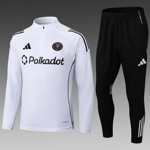 2025/2026 Inter Miami Half-Pull Training Suit White Football Shirt