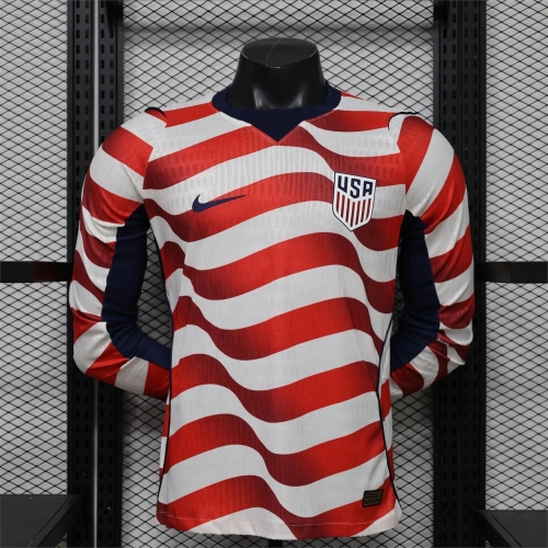 USA 2026 Long Sleeve Player Version United States National Team Home Football Shirt
