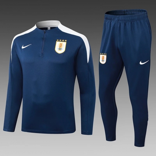 2025/2026 Uruguay Half-Pull Training Suit Royal Blue Football Shirt Set