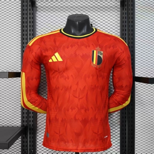 2026 Long Sleeve Player Version Belgium National Team Home Football Shirt