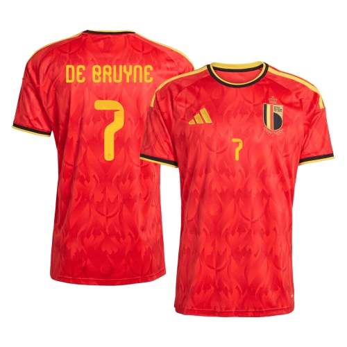 DE BRUYNE #7 Belgium Home Soccer Jersey World Cup 2026