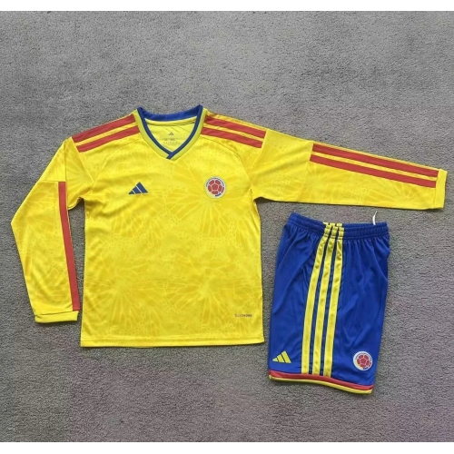 2026 Long Sleeves Colombia National Team Home Football Shirt Kids Size