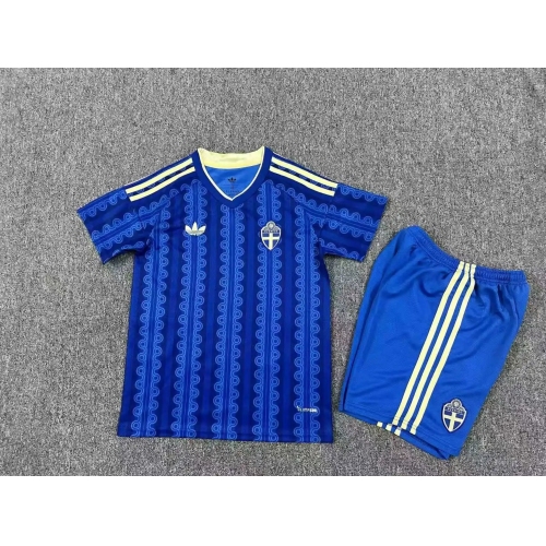 2026 Sweden National Team Away Football Shirt Kids Size