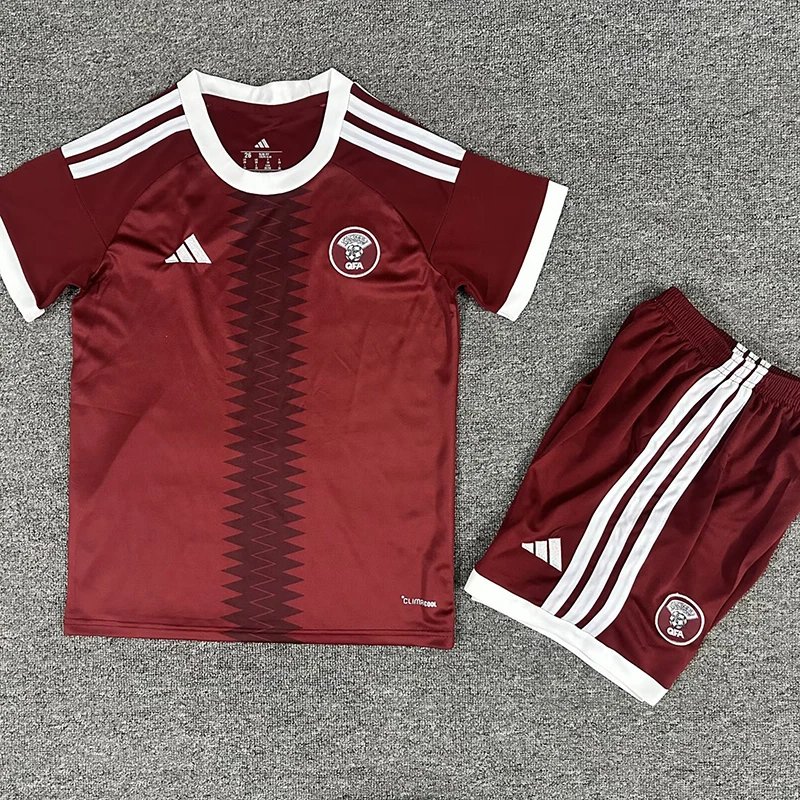 2026 Qatar Home Kids Soccer Jersey