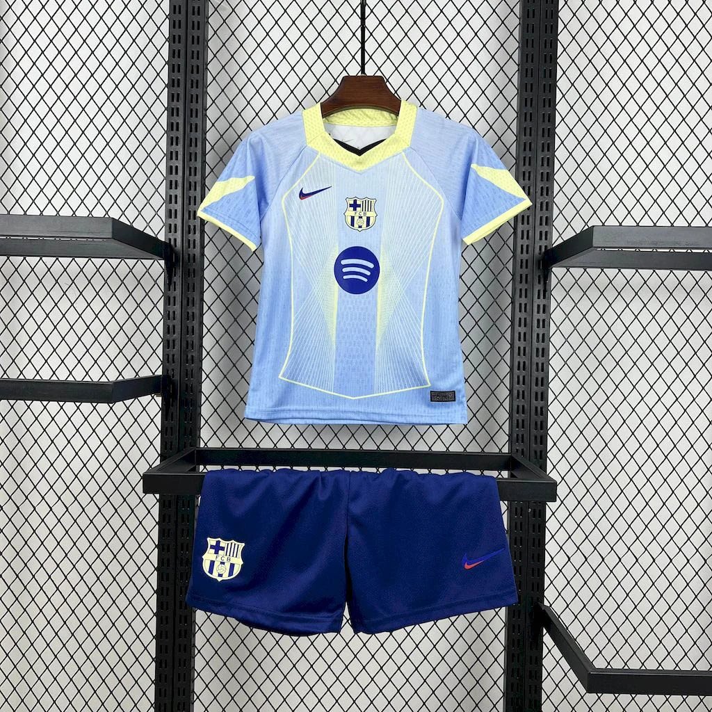 2025/2026 Barcelona Special Edition Blue Football Shirt Kids Size