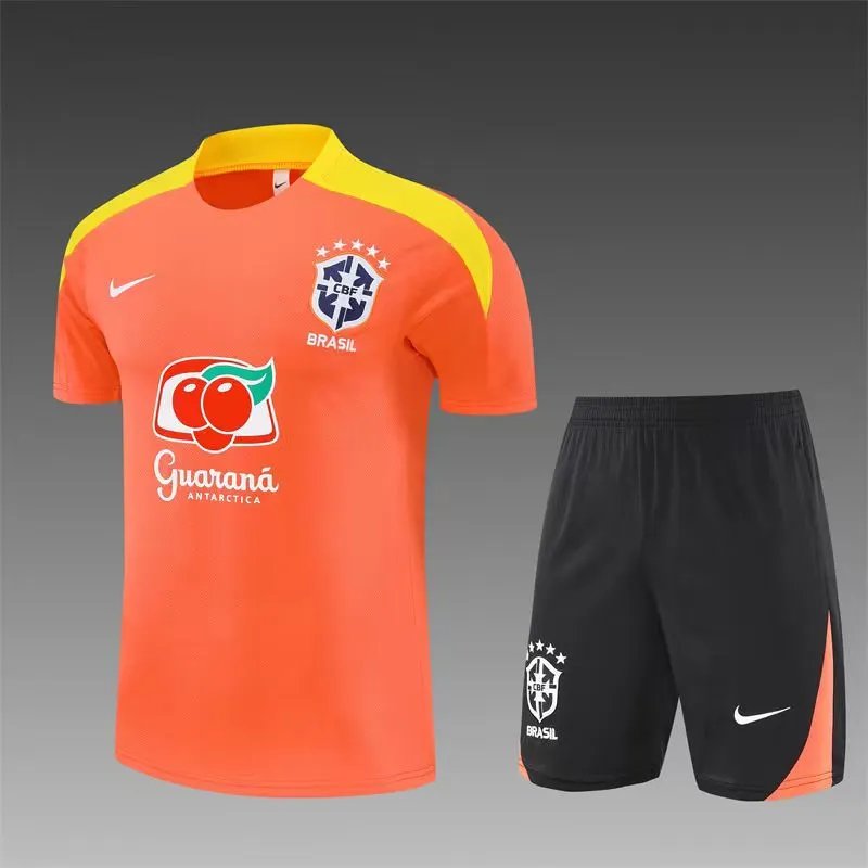 2025 Brazil Training Suit Special Edition Orange Soccer Jersey