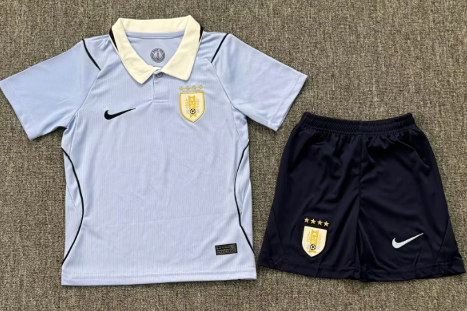 2026 Uruguay National Team Home Soccer Jersey Kids Size