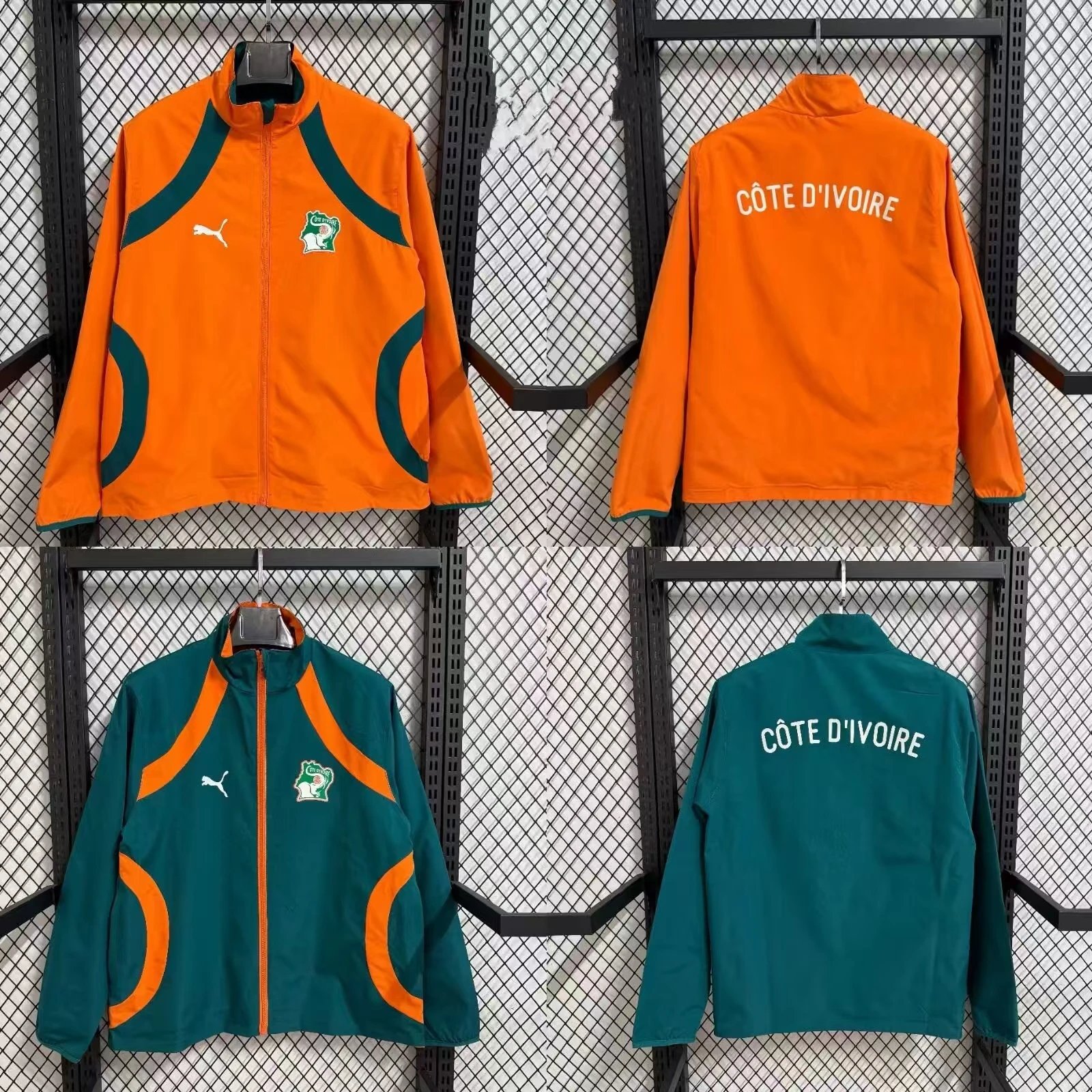 2026 Ivory Coast Double-Sided Windbreaker Orange Green Football Shirt