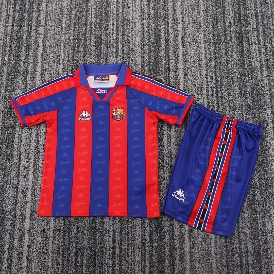 1996/1997 Retro Barcelona Football Shirt Home Kids Size
