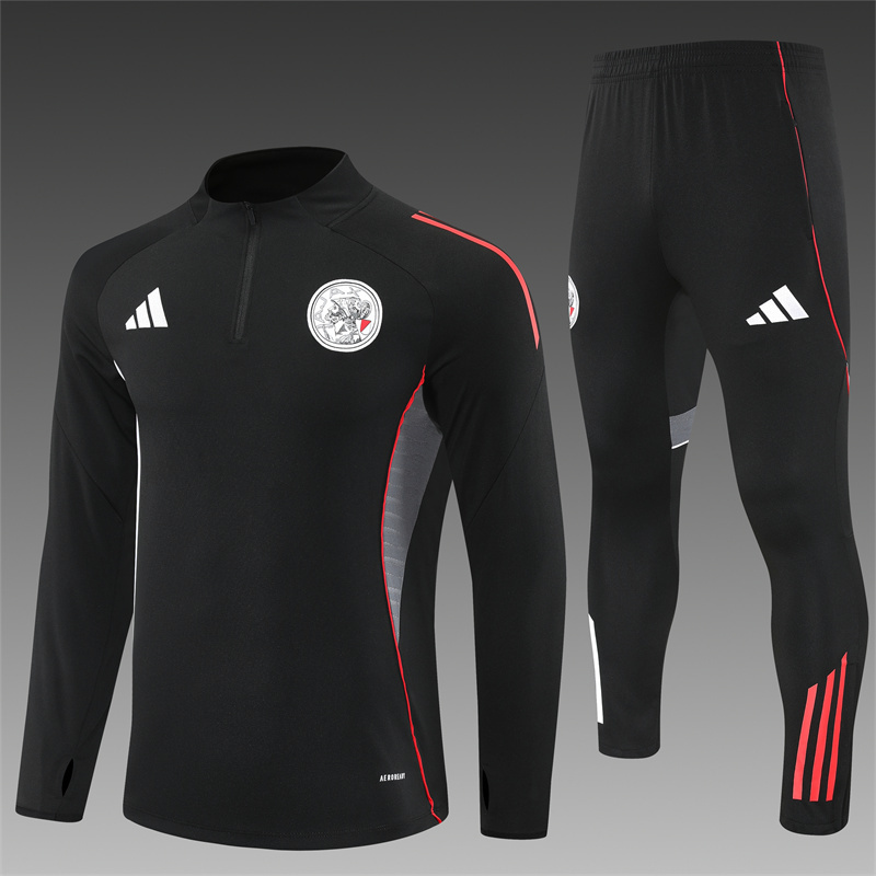 2025/2026 Ajax Half-Pull Training Suit Black Football Shirt