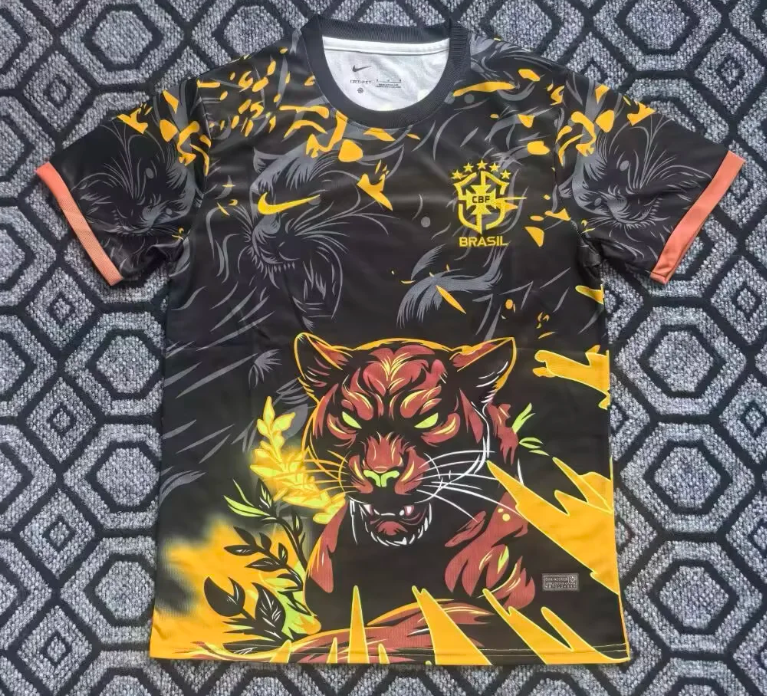 2026 Brazil National Team Special Edition Black Yellow Soccer Jersey