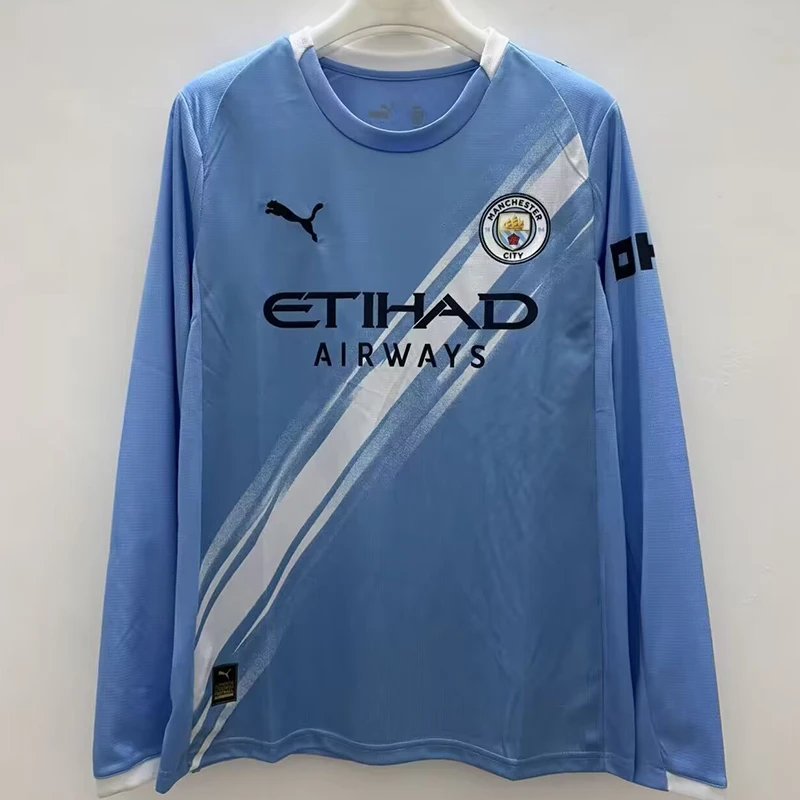 25/26 Man City Home Long Sleeve Soccer Jersey