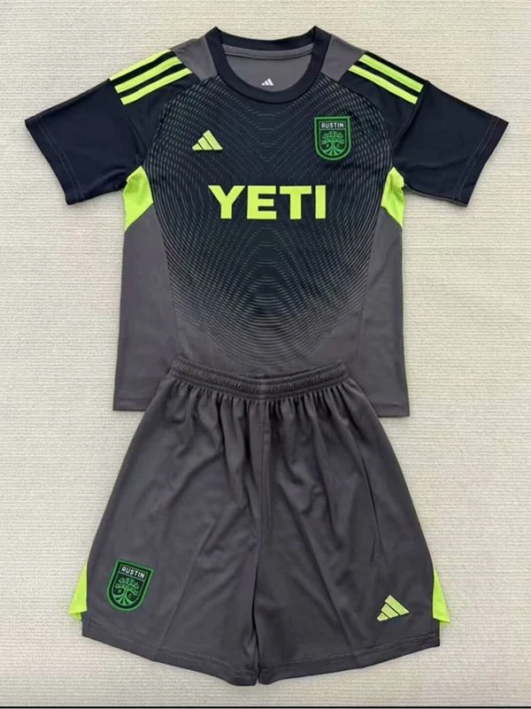 25/26 Austin FC Goalkeeper Black Kids Soccer Jersey