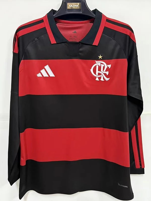 26/27 Flamengo Home Long Sleeve Fans Soccer Jersey