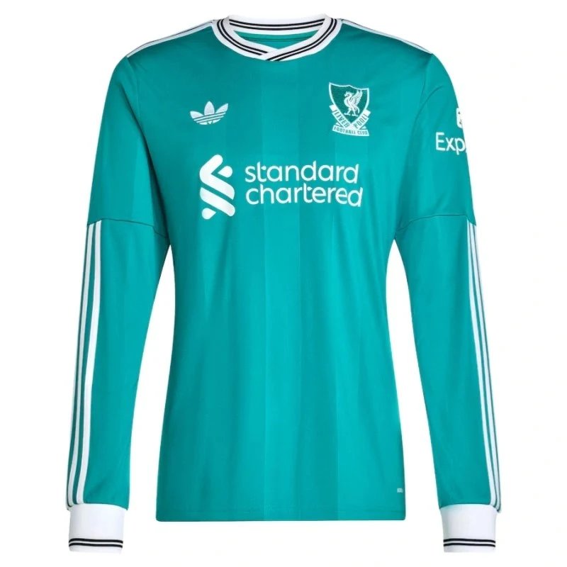 Liverpool Long Sleeve Third away green football jersey 2025-26 Fan version